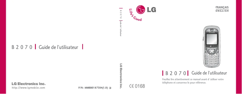 Page 1 de la notice Manuel utilisateur LG B2070