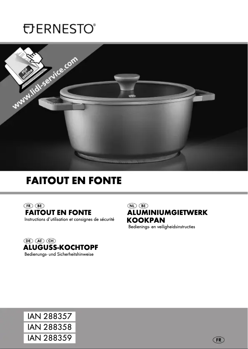 Page 1 de la notice Manuel utilisateur Ernesto PXY675DC1E