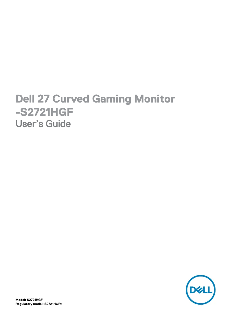 Page n°1 - Manuel utilisateur Dell S Series S2721HGF