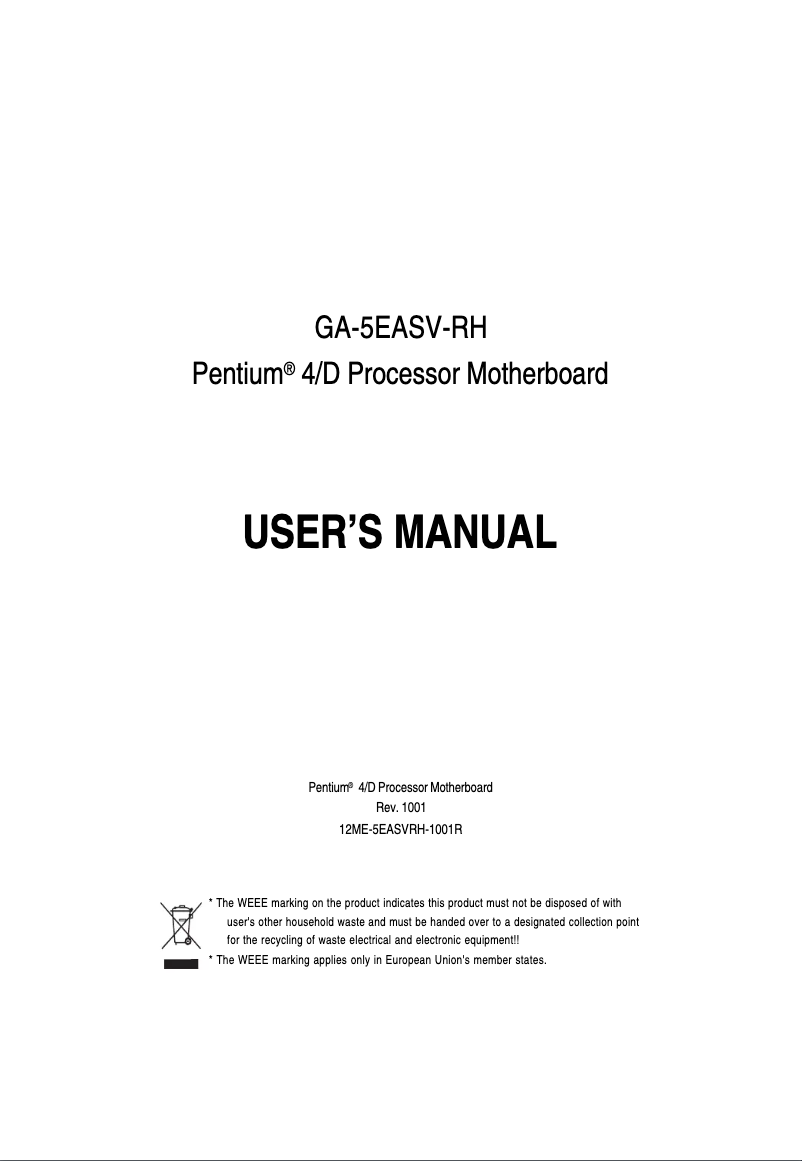 Image de la première page du manuel de l'appareil GA-5EASV-RH