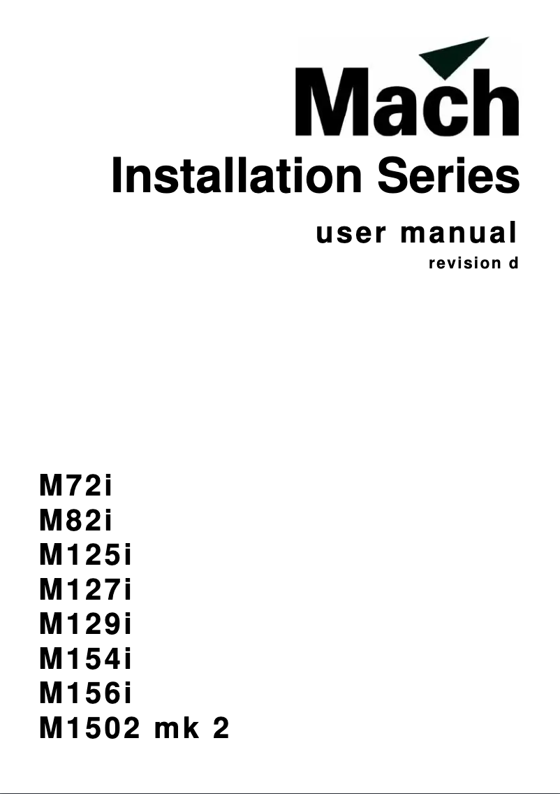 Image de la première page du manuel de l'appareil M72i
