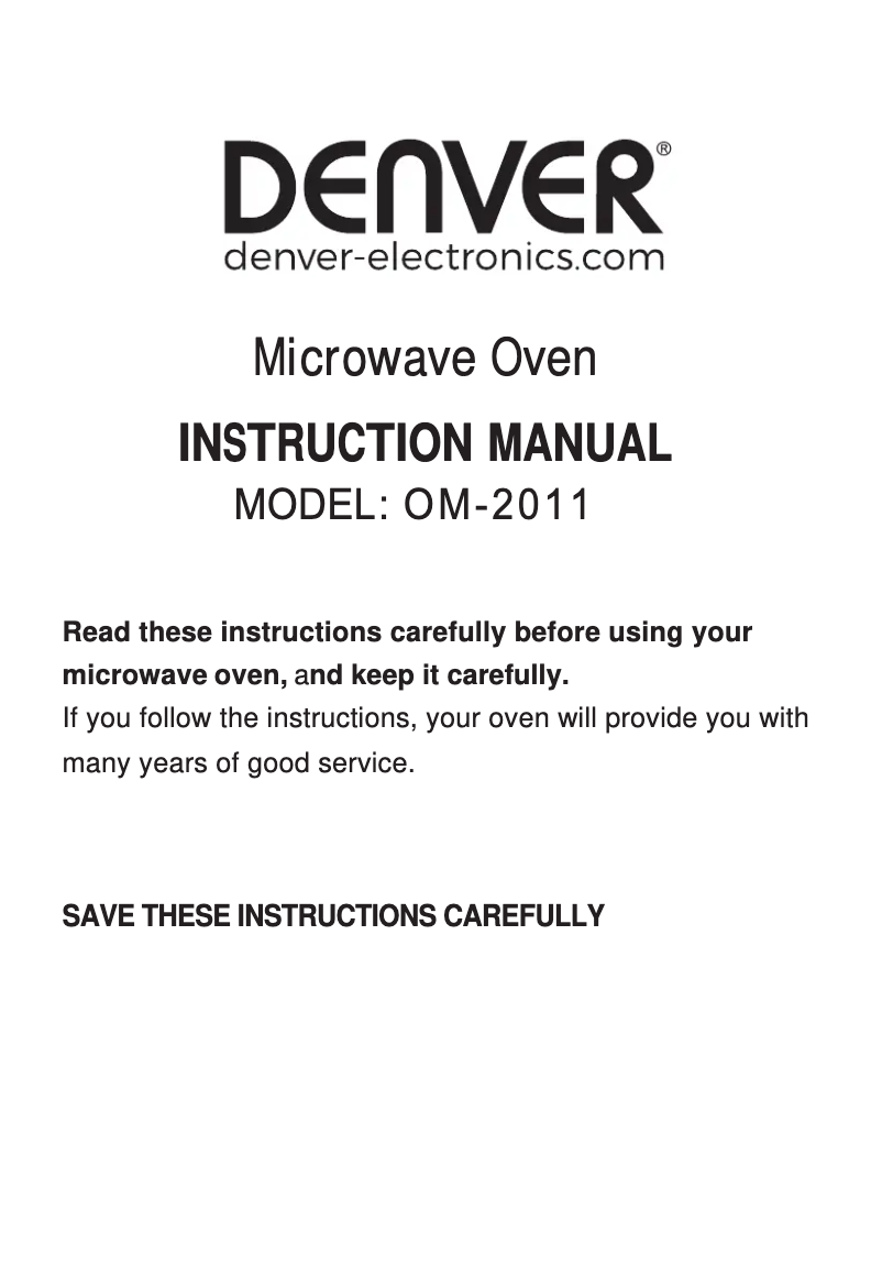 Page 1 de la notice Manuel utilisateur Denver OM-2011