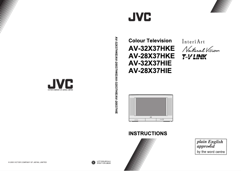 Page 1 de la notice Manuel utilisateur JVC InteriArt AV-28X37HKE