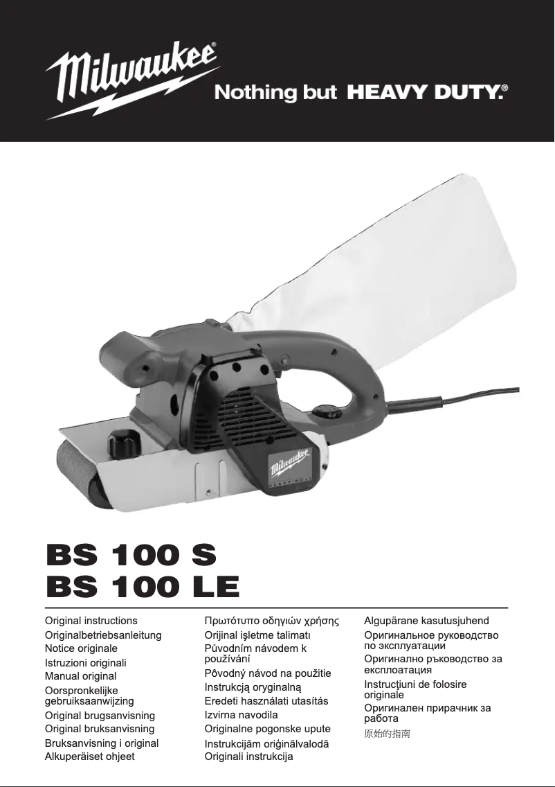 Page n°1 - Manuel utilisateur Milwaukee BS 100 LE