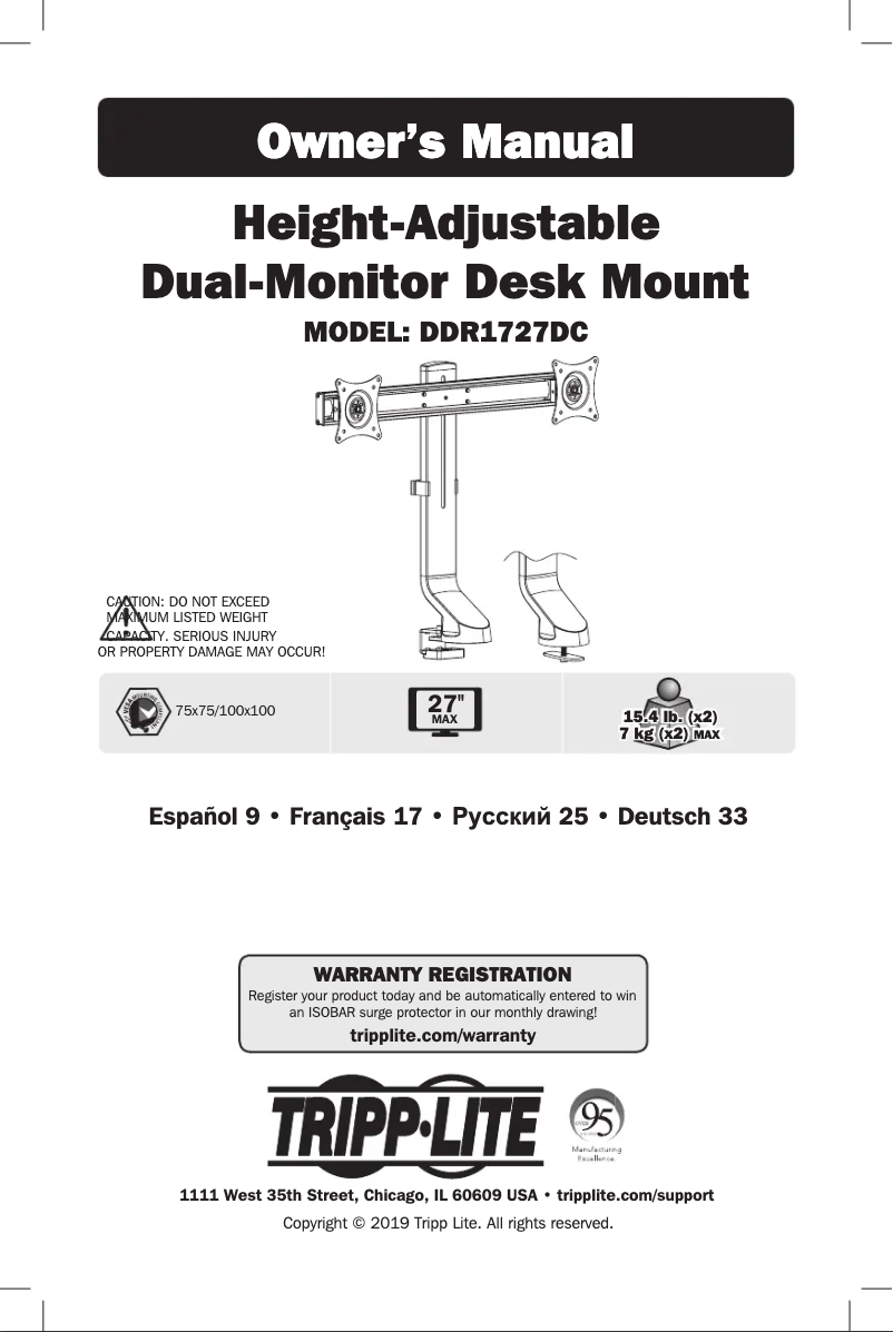 Página 1 del manual Manual de usuario Tripp Lite DDR1727DC