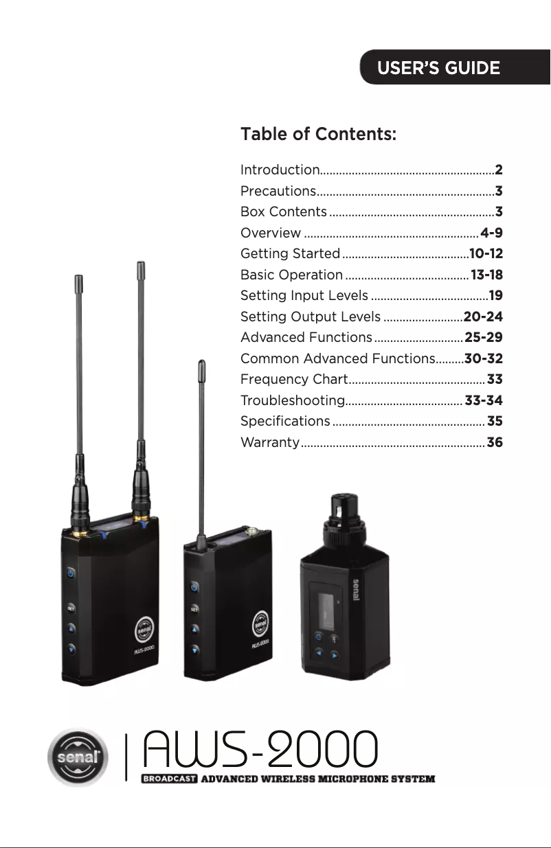 Página 1 del manual Manual de usuario Senal AWS2000