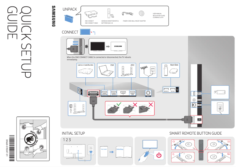 Page 1 de la notice Guide d'installation Samsung UN88KS9810F