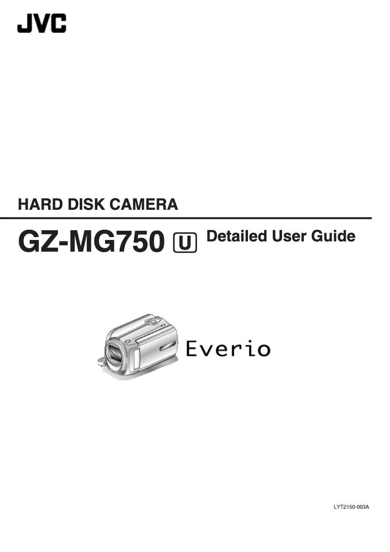 Page n°1 - Manuel utilisateur JVC Everio GZ-MG750