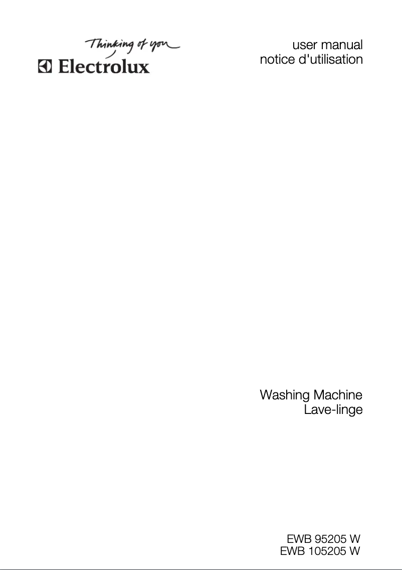 Page 1 de la notice Manuel utilisateur Electrolux EWB 105205