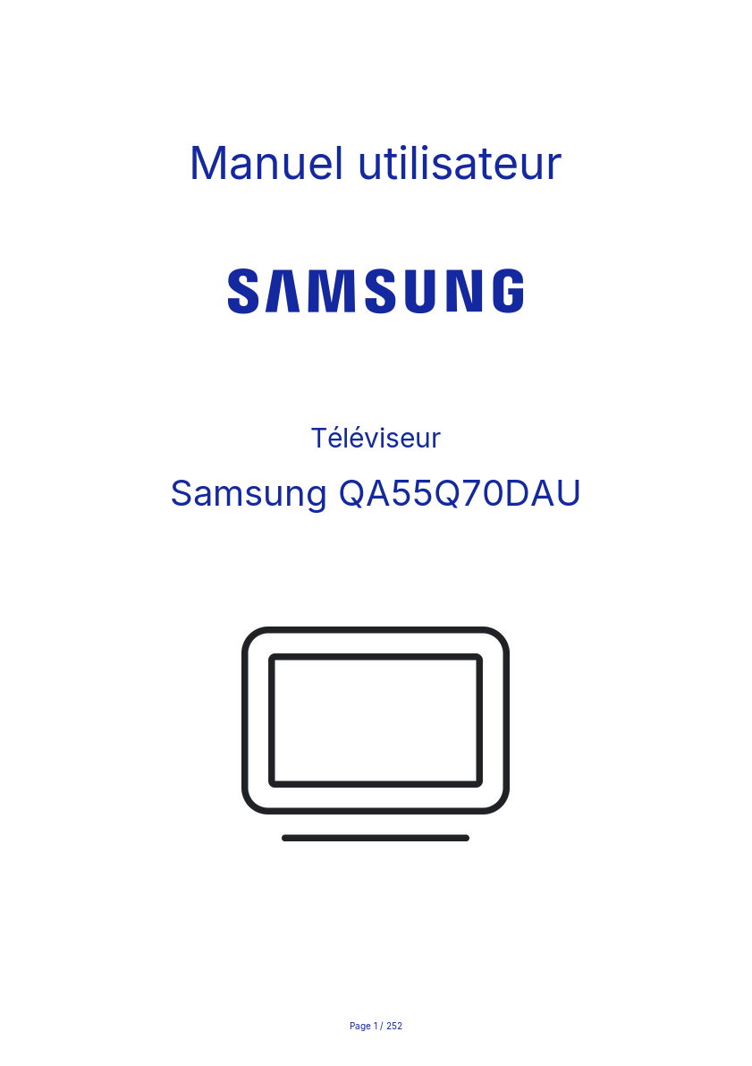 Page n°1 - Manuel utilisateur Samsung QA55Q70DAU
