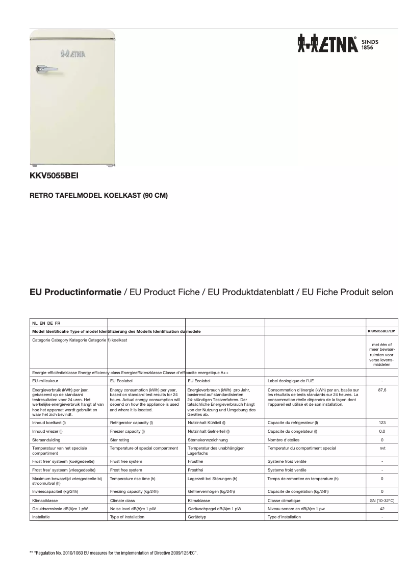 Image de la première page du manuel de l'appareil KKV5055BEI