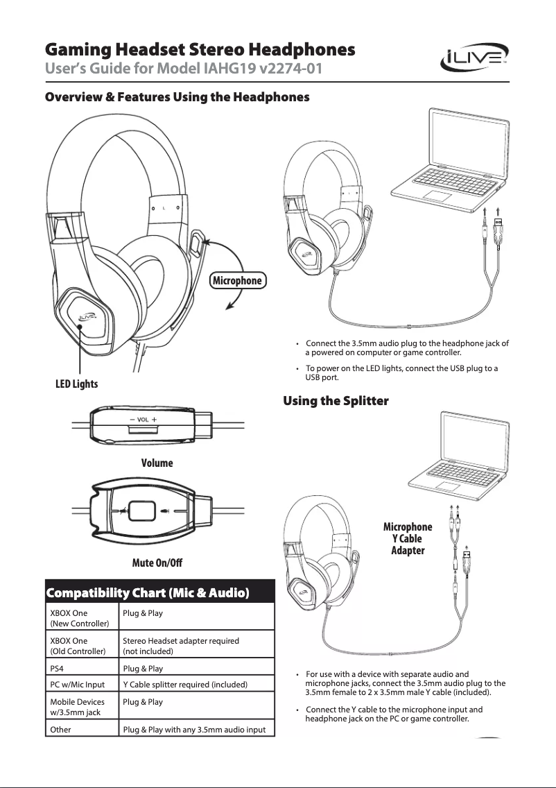 Page n°1 - Manuel utilisateur iLive IAHG19B