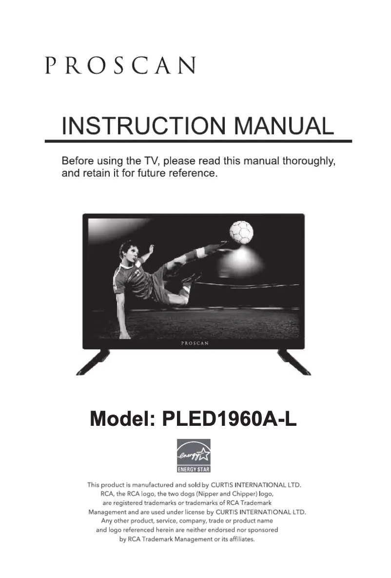 Page n°1 - Manuel utilisateur Proscan PLED1960A