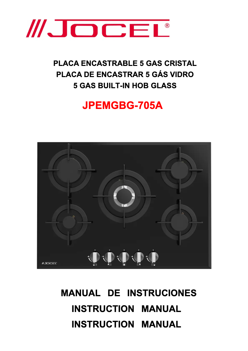 Página 1 del manual Manual de usuario Jocel JPEMGBG-705A