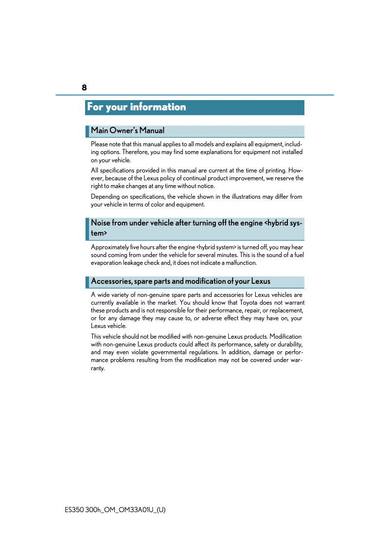 Imagen de la primera página del manual del dispositivo ES 350 (2013)