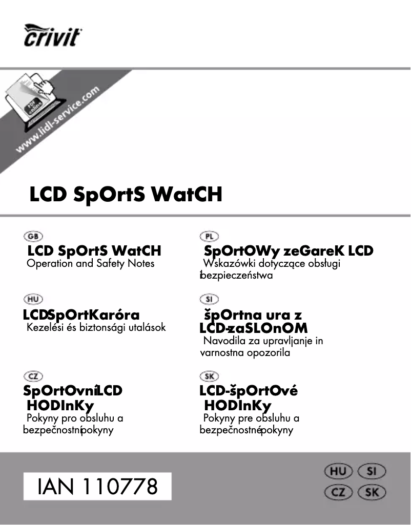 Page 1 de la notice Manuel utilisateur Crivit IAN 110778