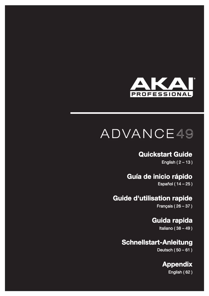 Image de la première page du manuel de l'appareil Advance 49