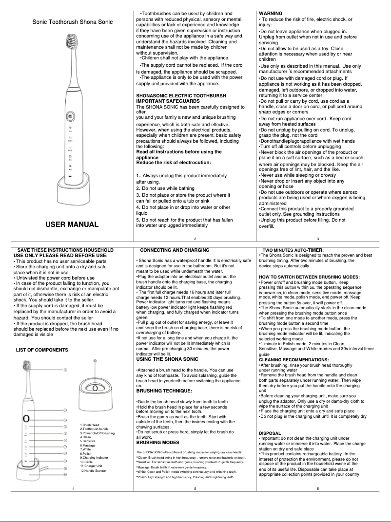 Image de la première page du manuel de l'appareil Sonic