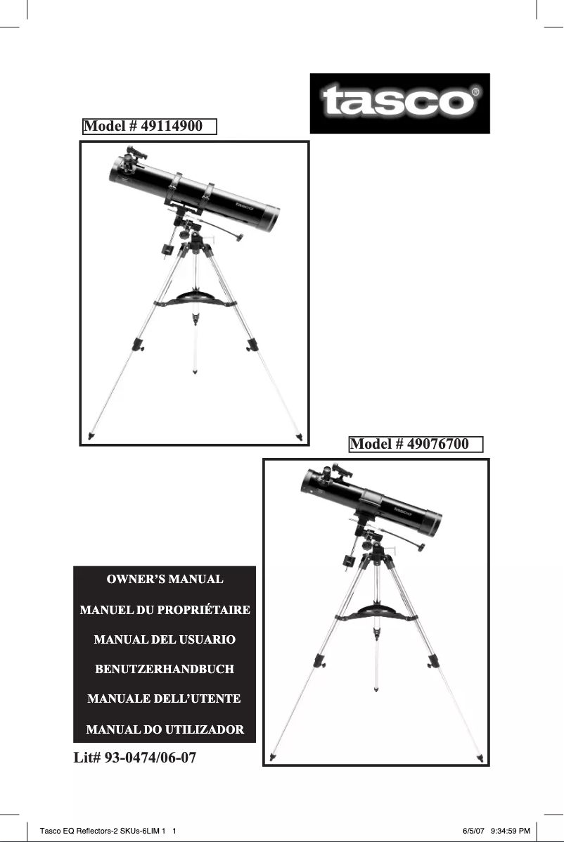 Page 1 de la notice Manuel utilisateur Tasco Space Station 49076700