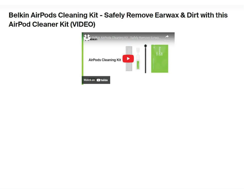 Page 1 de la notice Manuel utilisateur Belkin AirPod Cleaning Kit