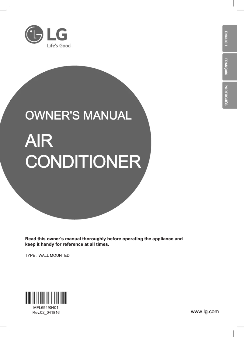 Page n°1 - Manuel utilisateur LG BSNQ246C4A2