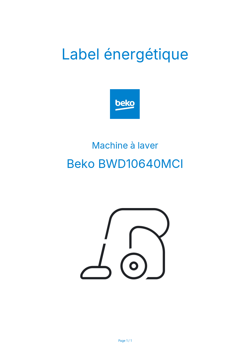 Image de la première page du manuel de l'appareil BWD10640MCI