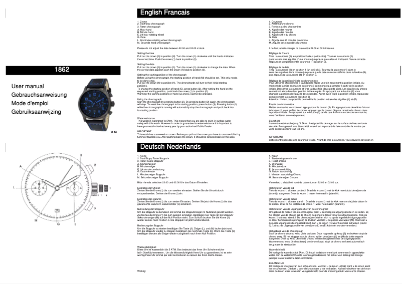 Page 1 de la notice Manuel utilisateur Davis 1862