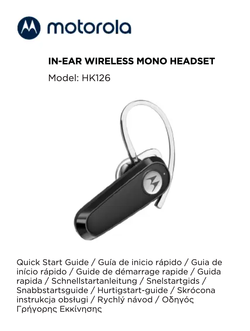 Page 1 de la notice Manuel utilisateur Motorola HK126