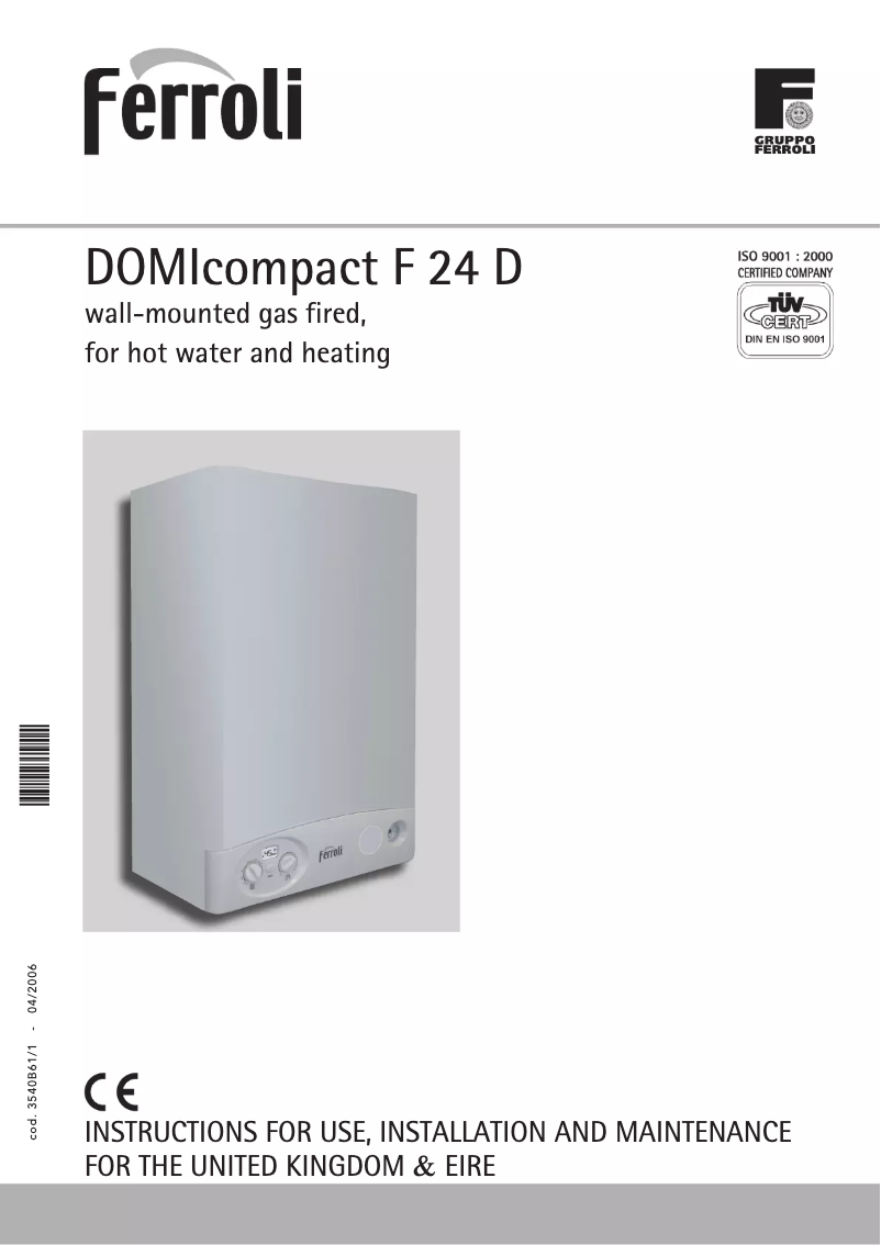 Page n°1 - Manuel utilisateur Ferroli DOMIcompact F 24 D