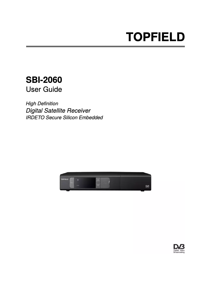 Page 1 de la notice Manuel utilisateur Topfield SBI-2060