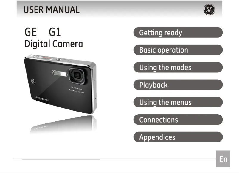 Page 1 de la notice Manuel utilisateur GE G1