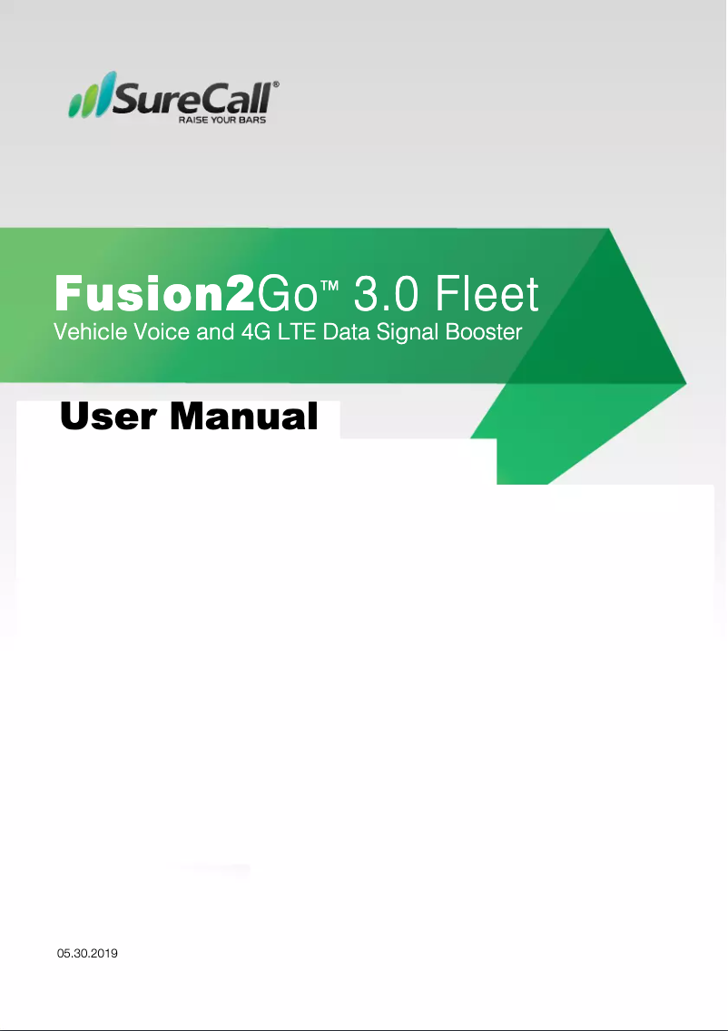 Page 1 de la notice Manuel utilisateur SureCall Fusion2Go 3.0 Fleet