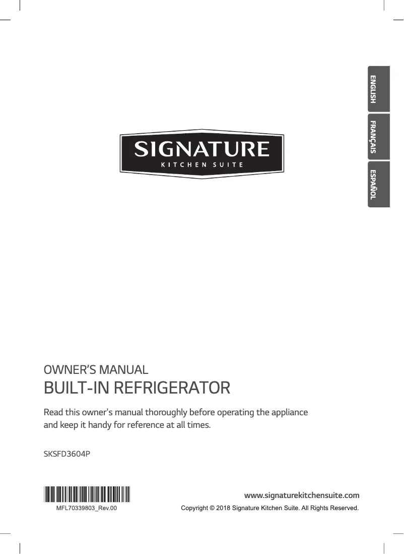 Image de la première page du manuel de l'appareil SKSPK360FS