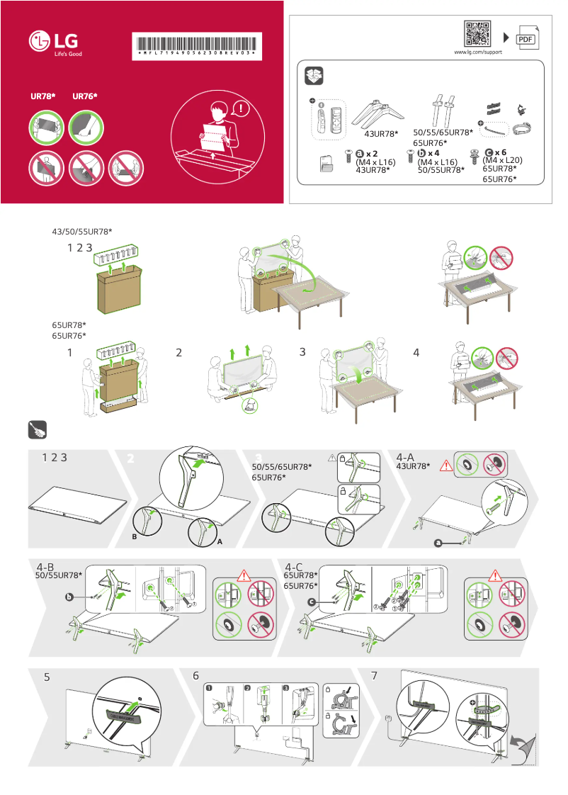Page n°1 - Manuel utilisateur LG 50UR78006LK