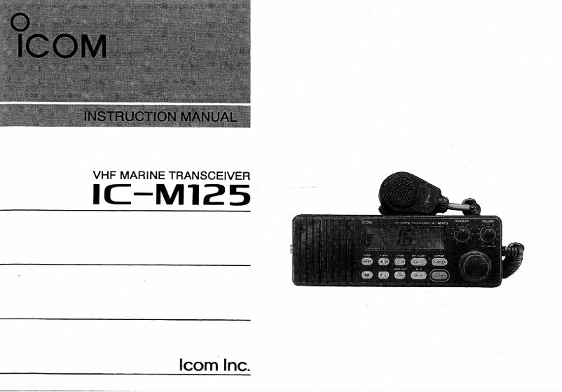 Page n°1 - Manuel utilisateur ICOM IC-M125