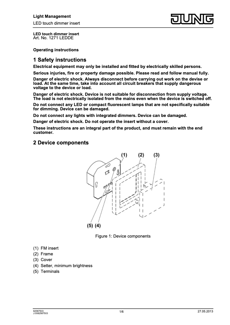 Image de la première page du manuel de l'appareil 1271LEDDE