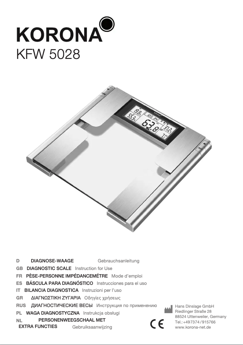 Page 1 de la notice Manuel utilisateur Korona KFW 5028