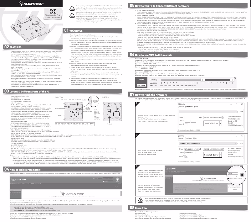 Image de la première page du manuel de l'appareil XRotor F4 G3