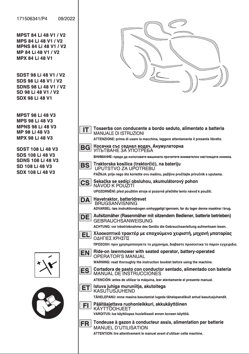 Page n°1 - Manuel utilisateur Stiga Estate 584e