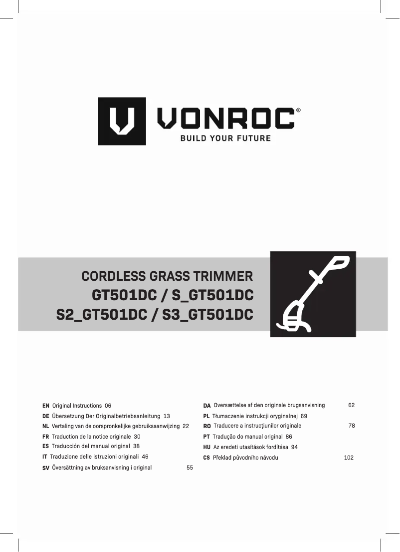 Image de la première page du manuel de l'appareil GT501DC