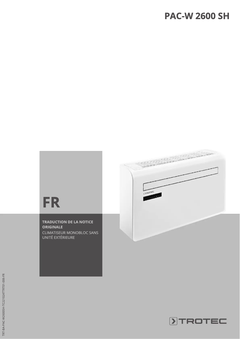 Página 1 del manual Manual de usuario Trotec PAC-W 2600 SH