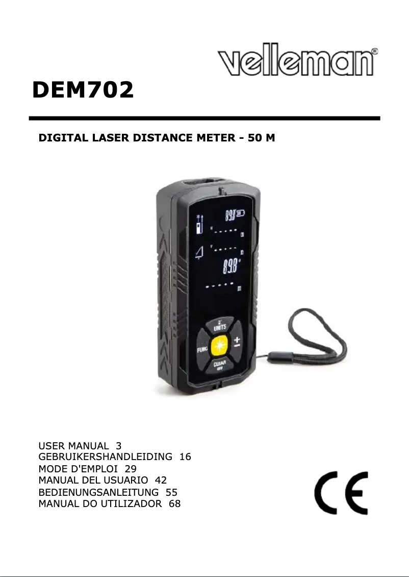 Page 1 de la notice Manuel utilisateur Velleman DEM702