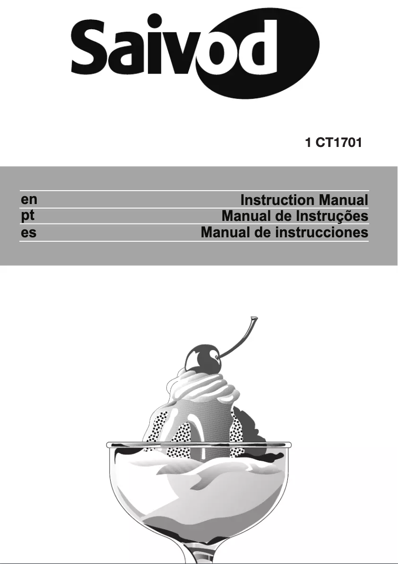 Page n°1 - Manuel utilisateur Saivod 1 CT 1701