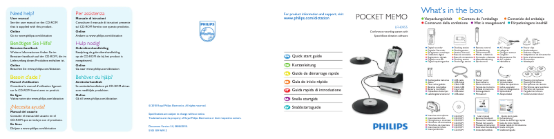Page 1 de la notice Manuel utilisateur Philips Pocket Memo LFH0955