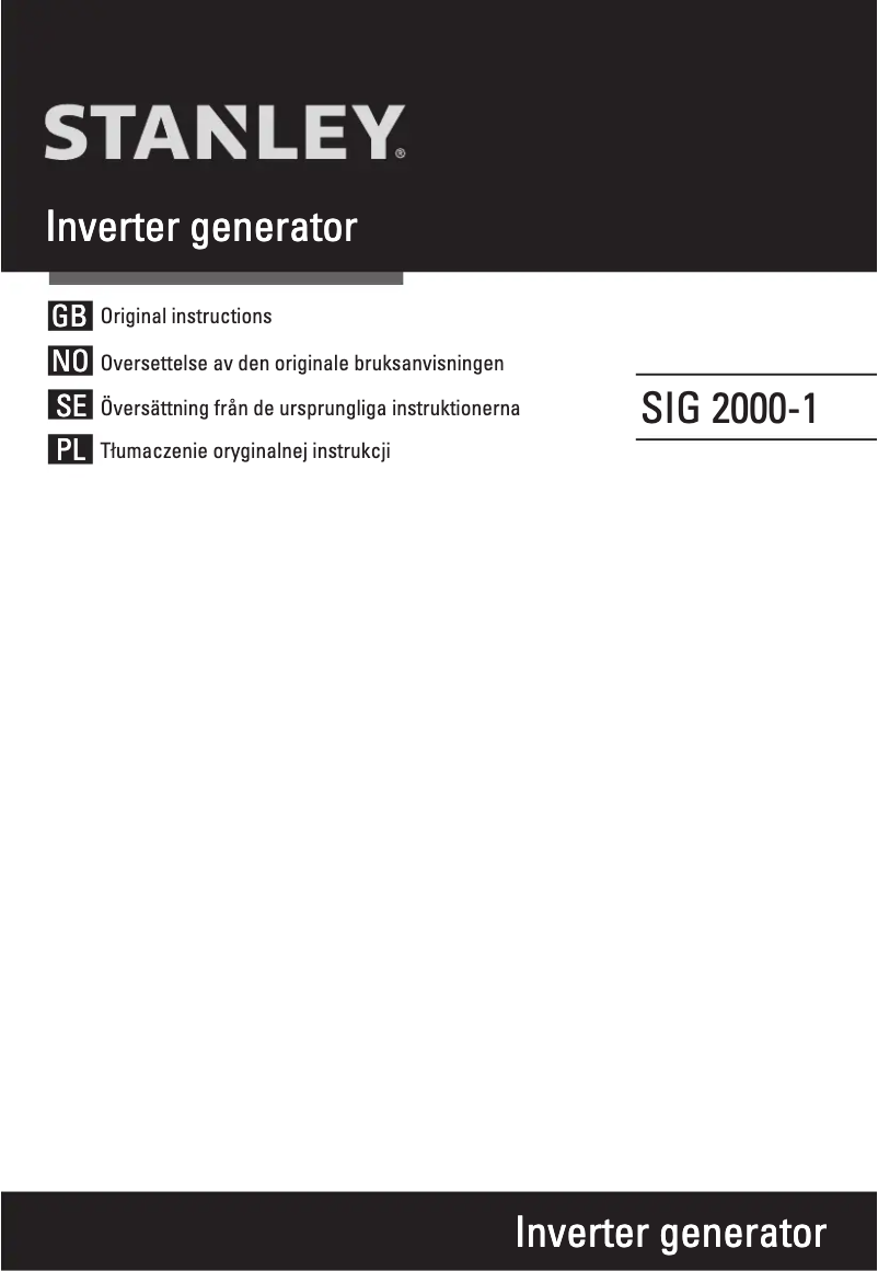 Page n°1 - Manuel utilisateur Stanley SIG2000-1