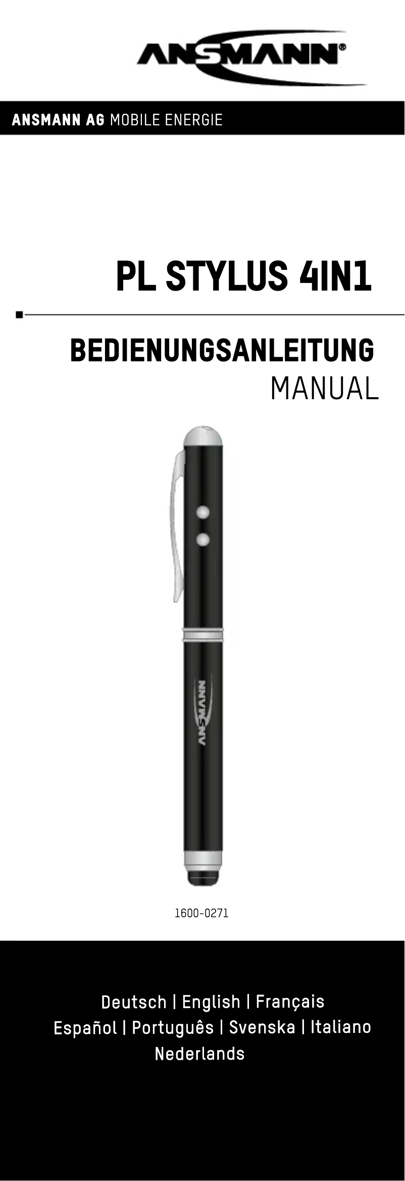 Page n°1 - Manuel utilisateur Ansmann Stylus Touch 4in1
