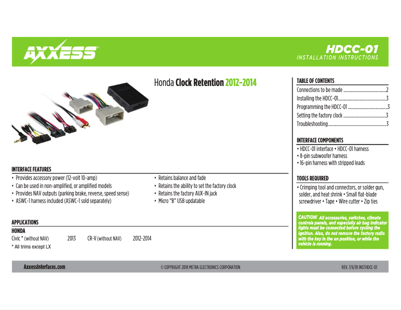 Imagen de la primera página del manual del dispositivo HDCC-01