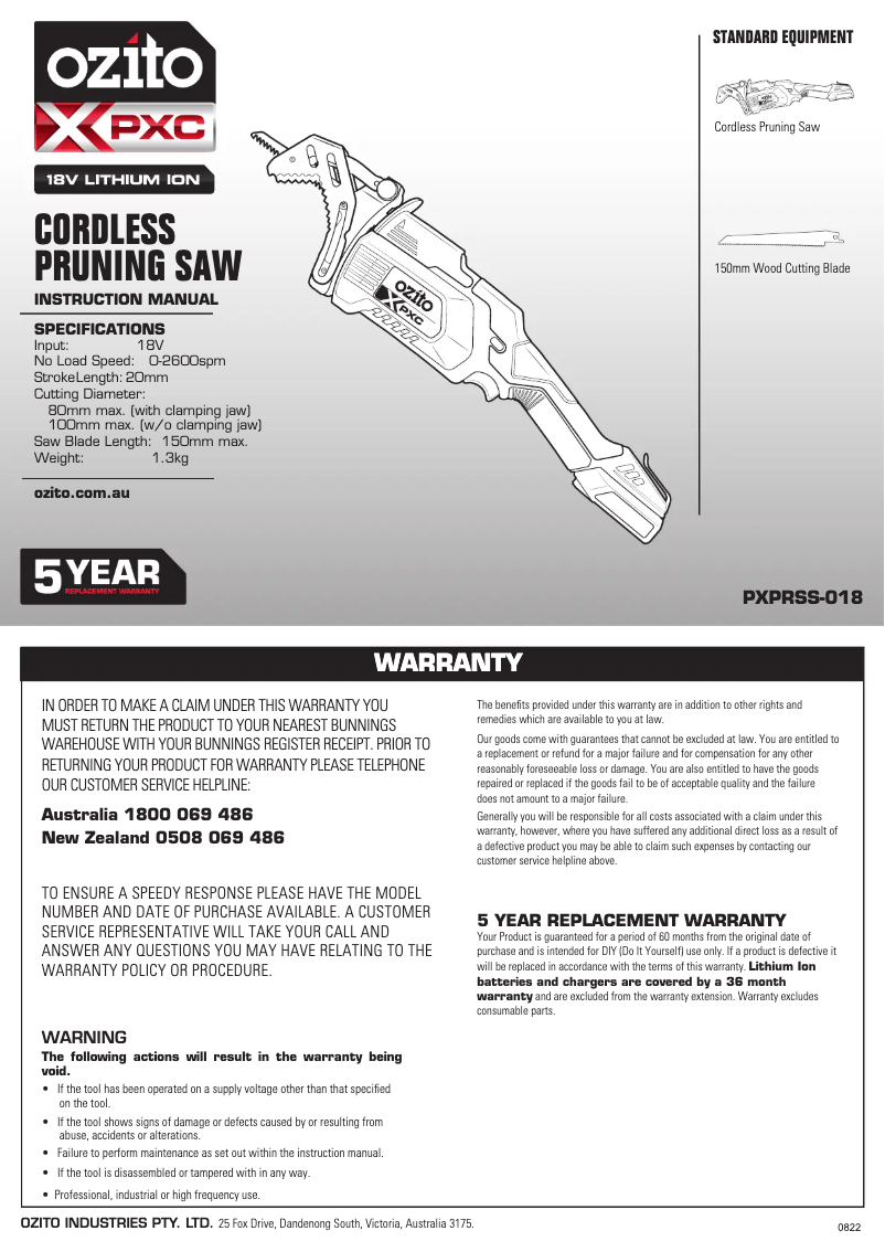 Imagen de la primera página del manual del dispositivo PXPRSS-018