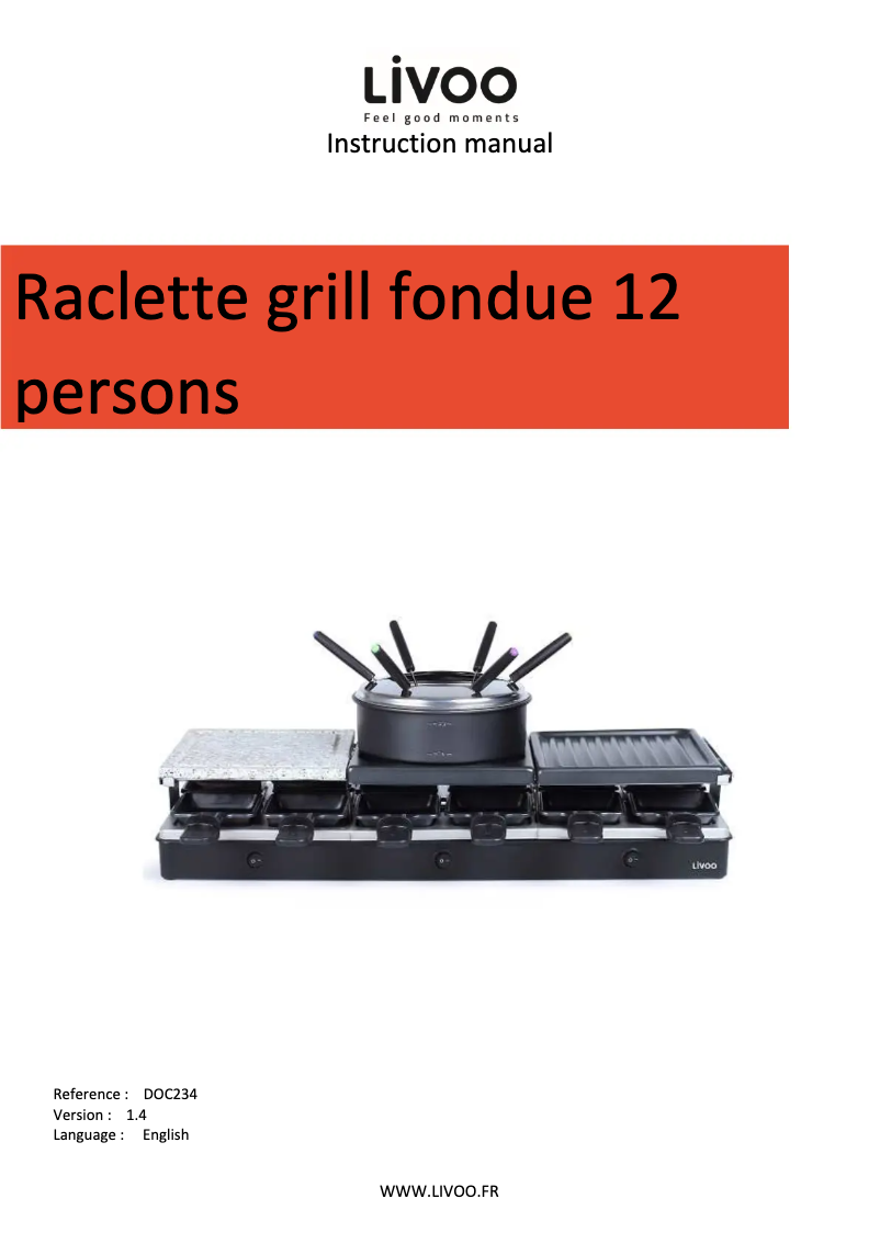 Page n°1 - Manuel utilisateur Livoo DOC234