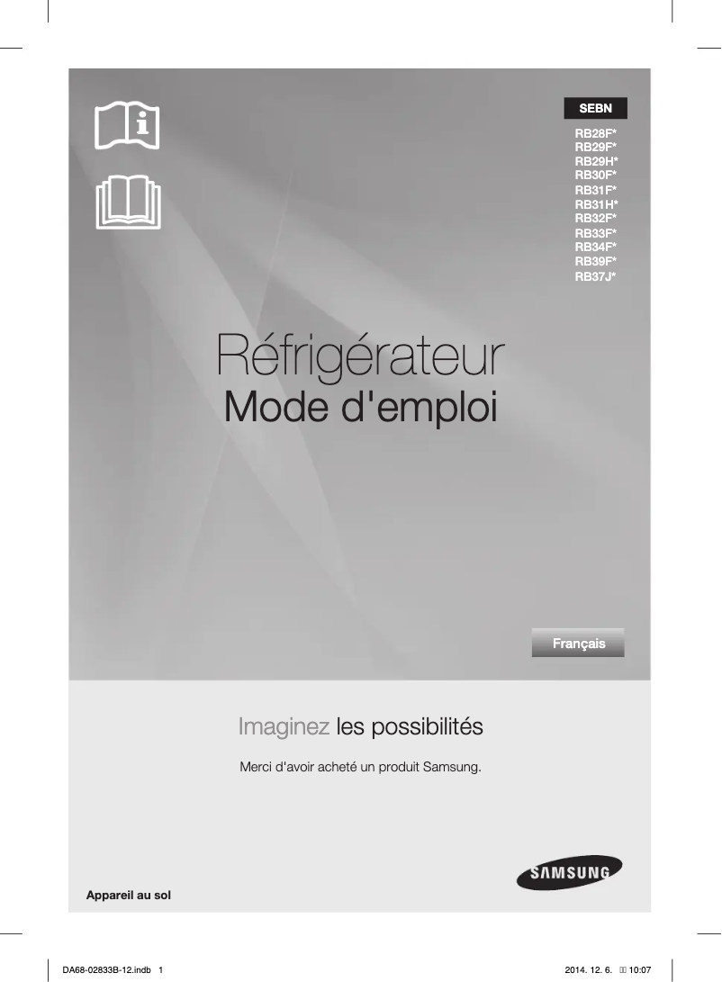 Image de la première page du manuel de l'appareil RB37J5925SS